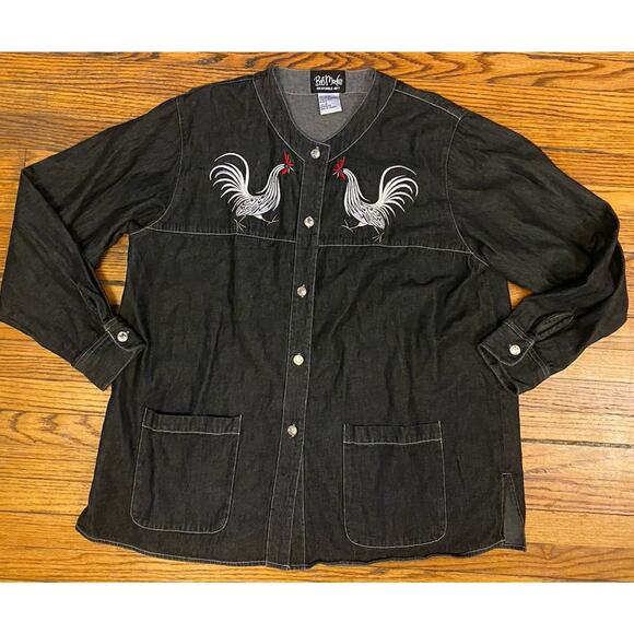 Bob Mackie Wearable Art Button up Shacket Jacket Embroidered Womens 1X - Picture 1 of 10